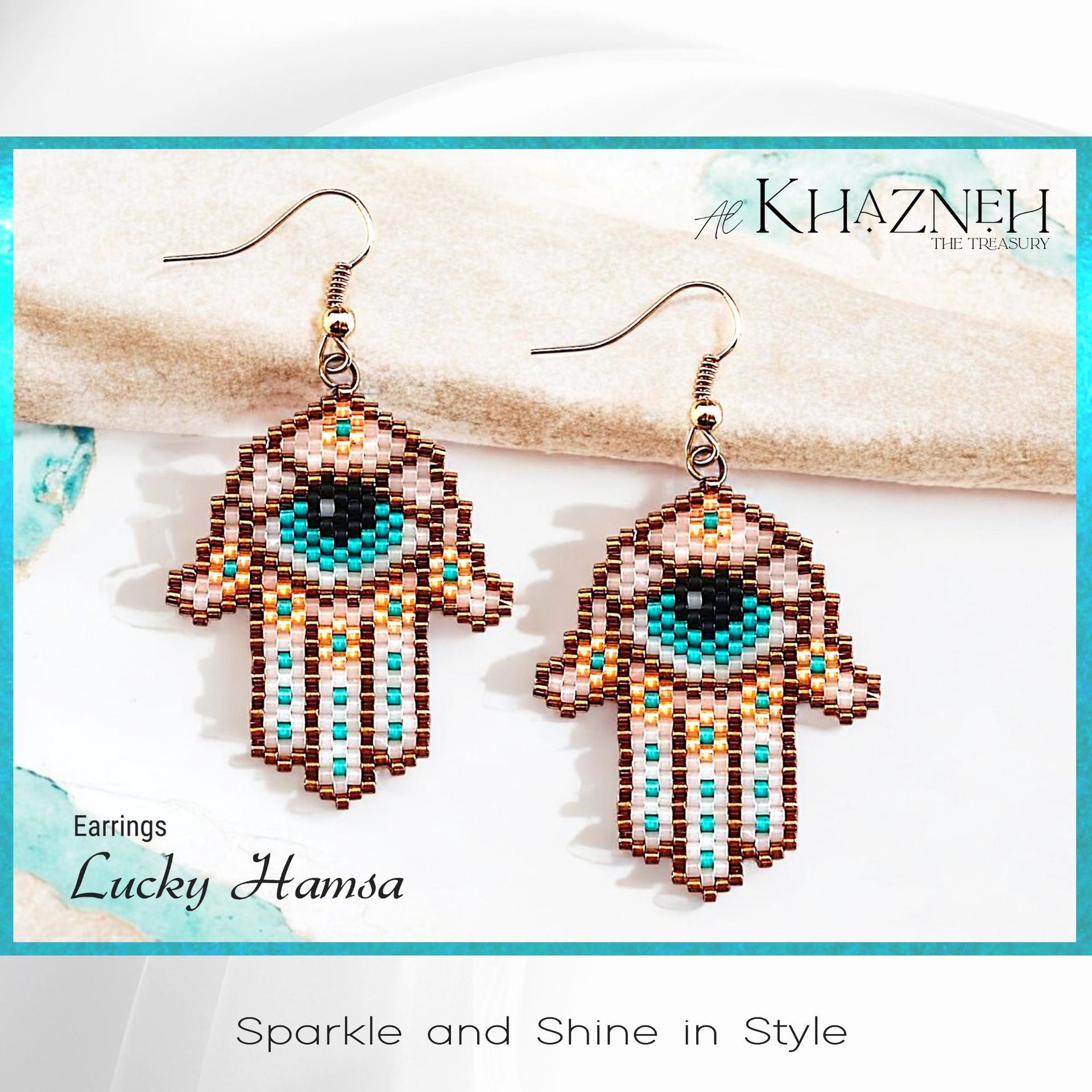 LUCKY HAMSA - Peyote Earrings Pattern