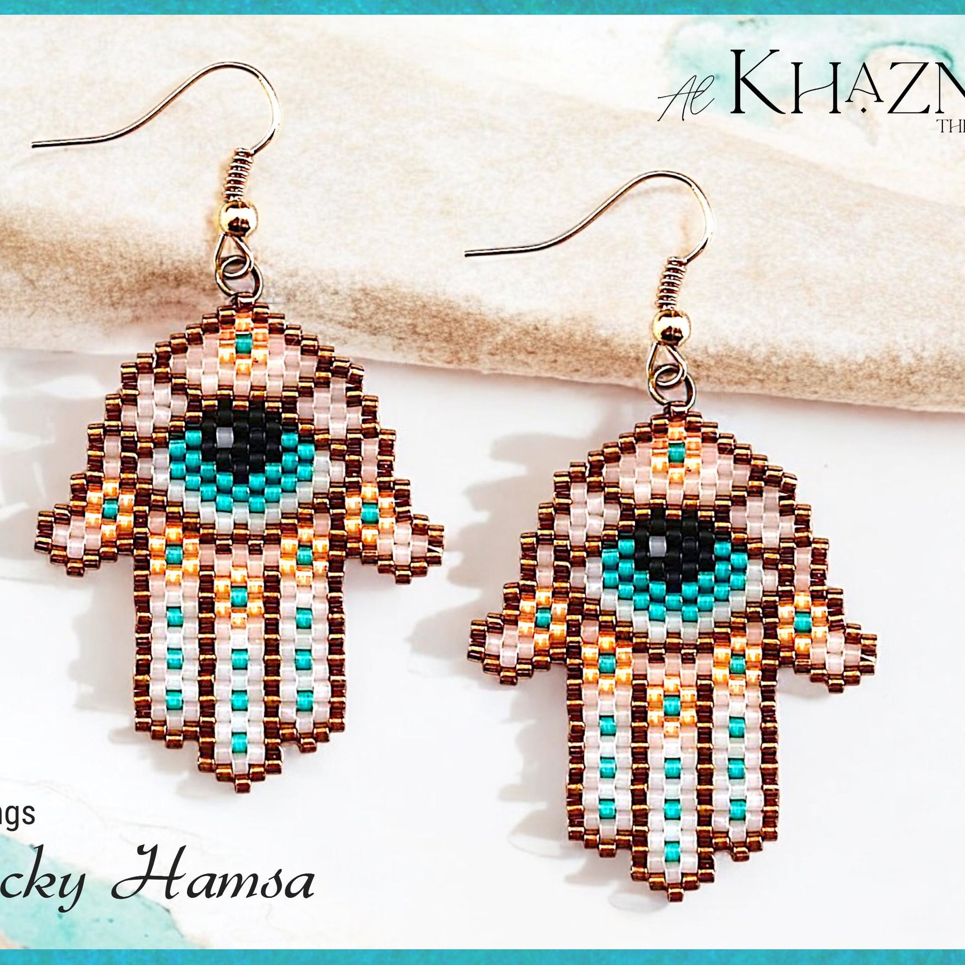 LUCKY HAMSA - Peyote Earrings Pattern