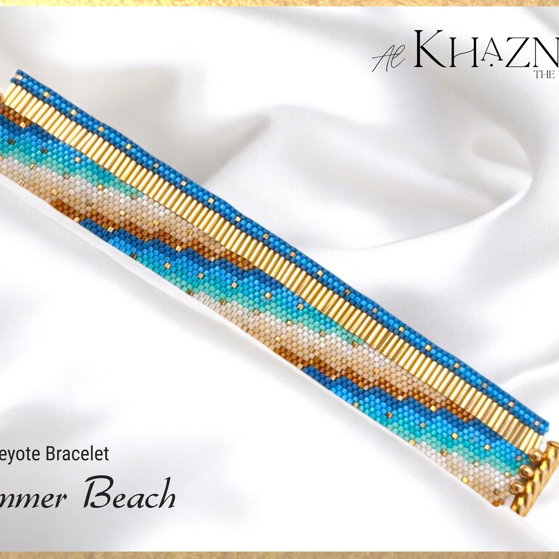 SUMMER BEACH - Even Peyote Bracelet with Bugles Pattern