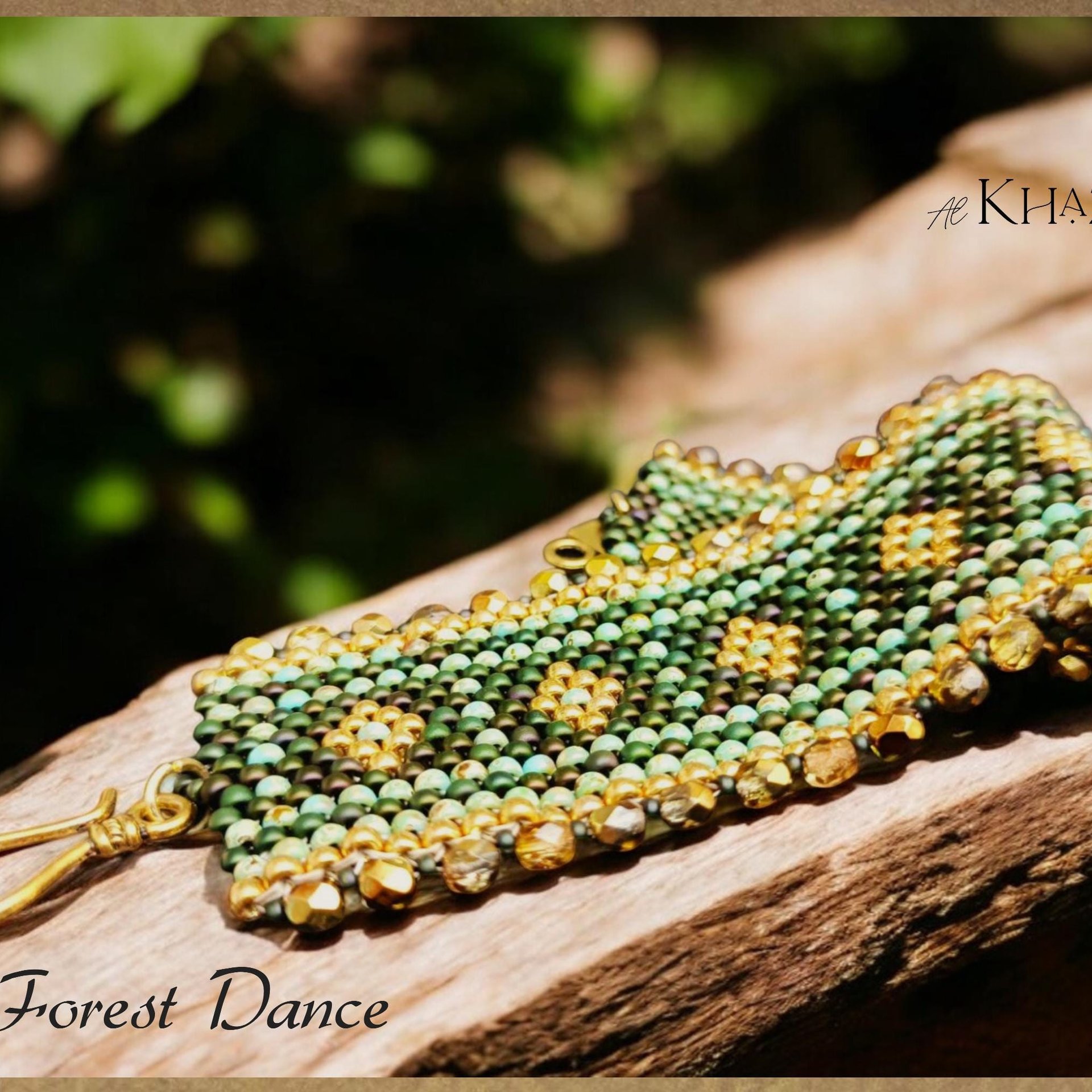 FOREST DANCE - Odd Peyote Bracelet Pattern with ROUND beads.