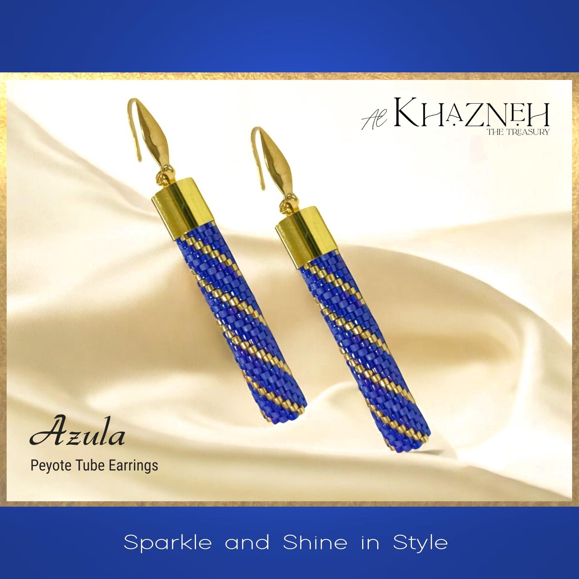 AZULA - Even Peyote Tube Earrings Pattern