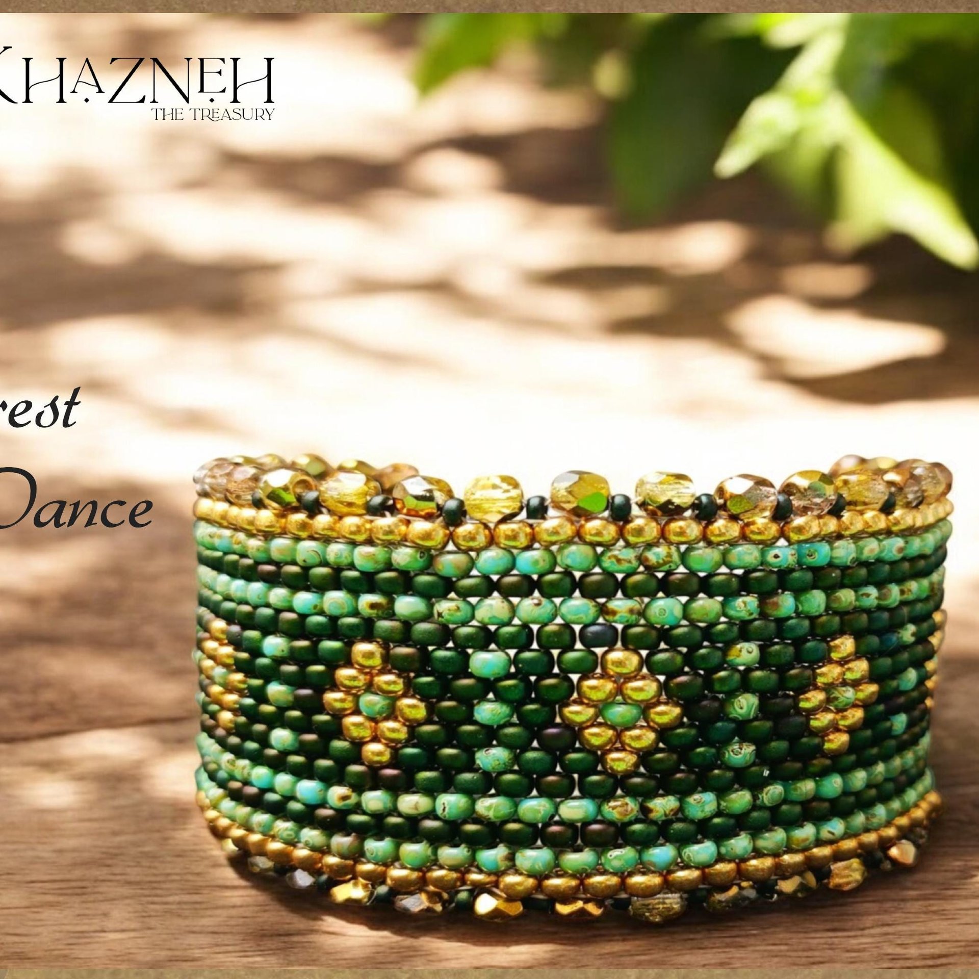 FOREST DANCE - Odd Peyote Bracelet Pattern with ROUND beads.