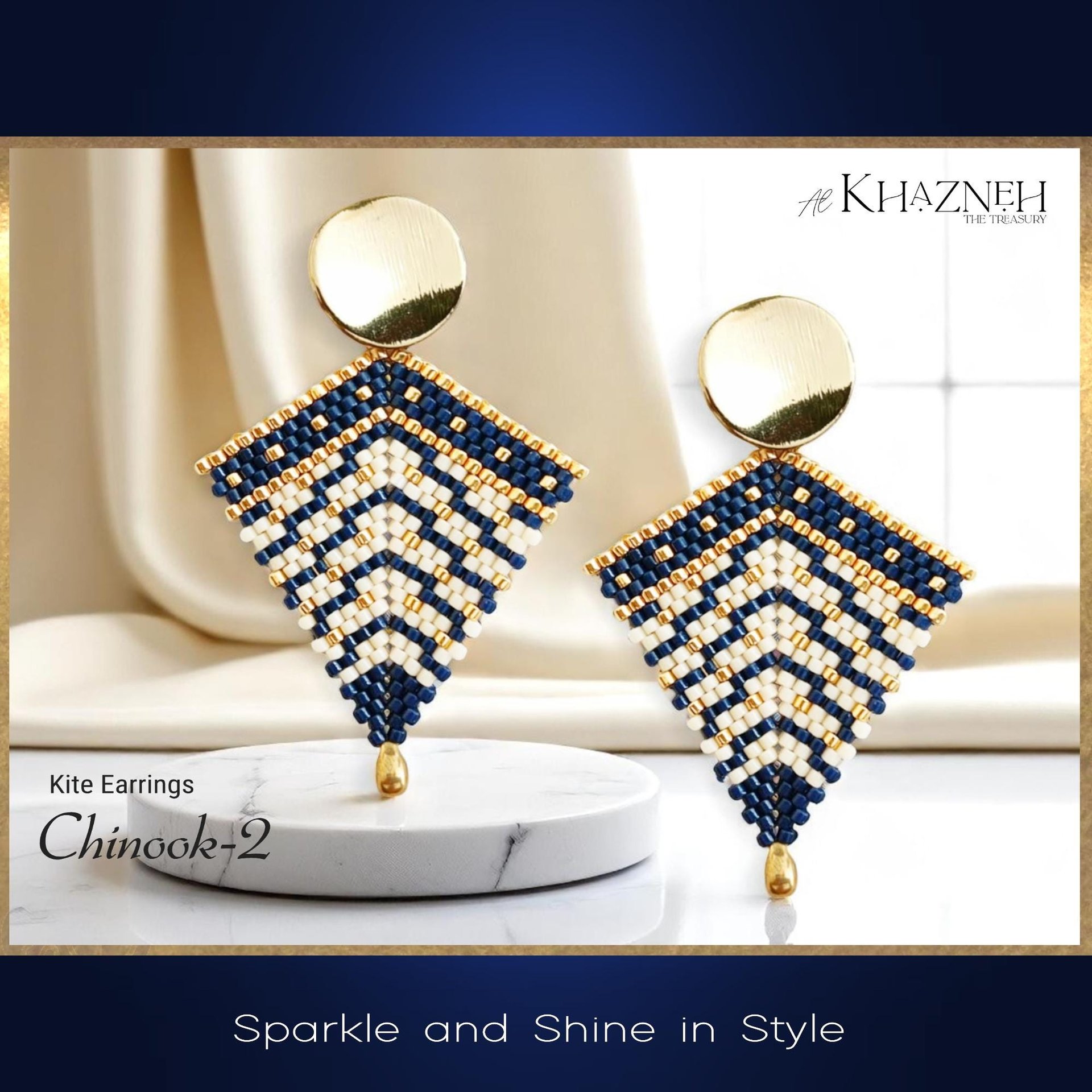CHINOOK-2 - Peyote Stitch Kite Earrings Pattern