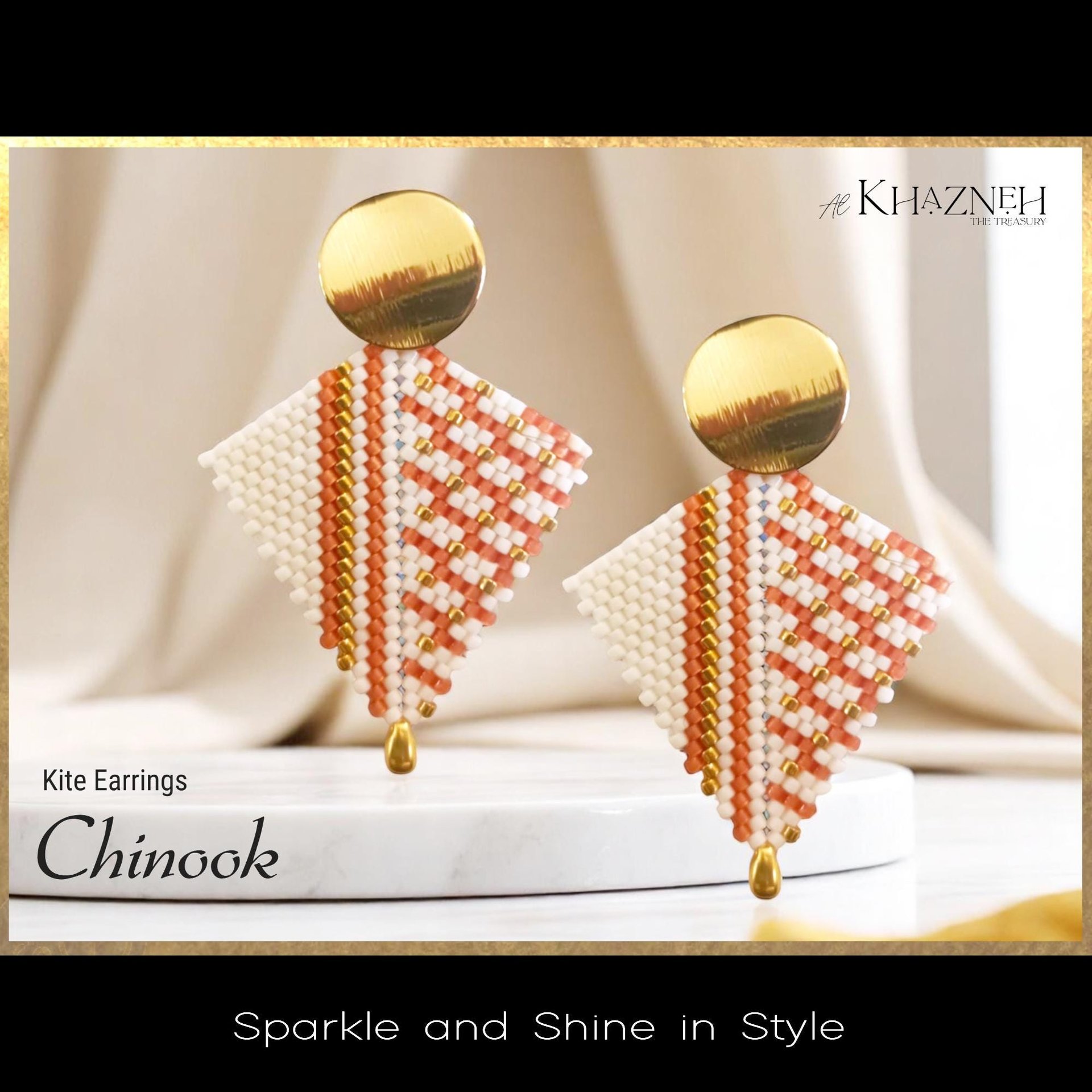 CHINOOK - Peyote Stitch, Kite Earrings Pattern