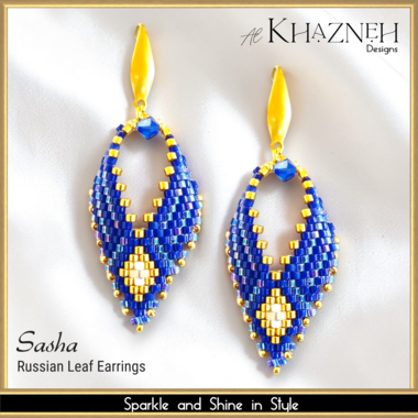 Russian Leaf Earrings Bead Pattern SASHA